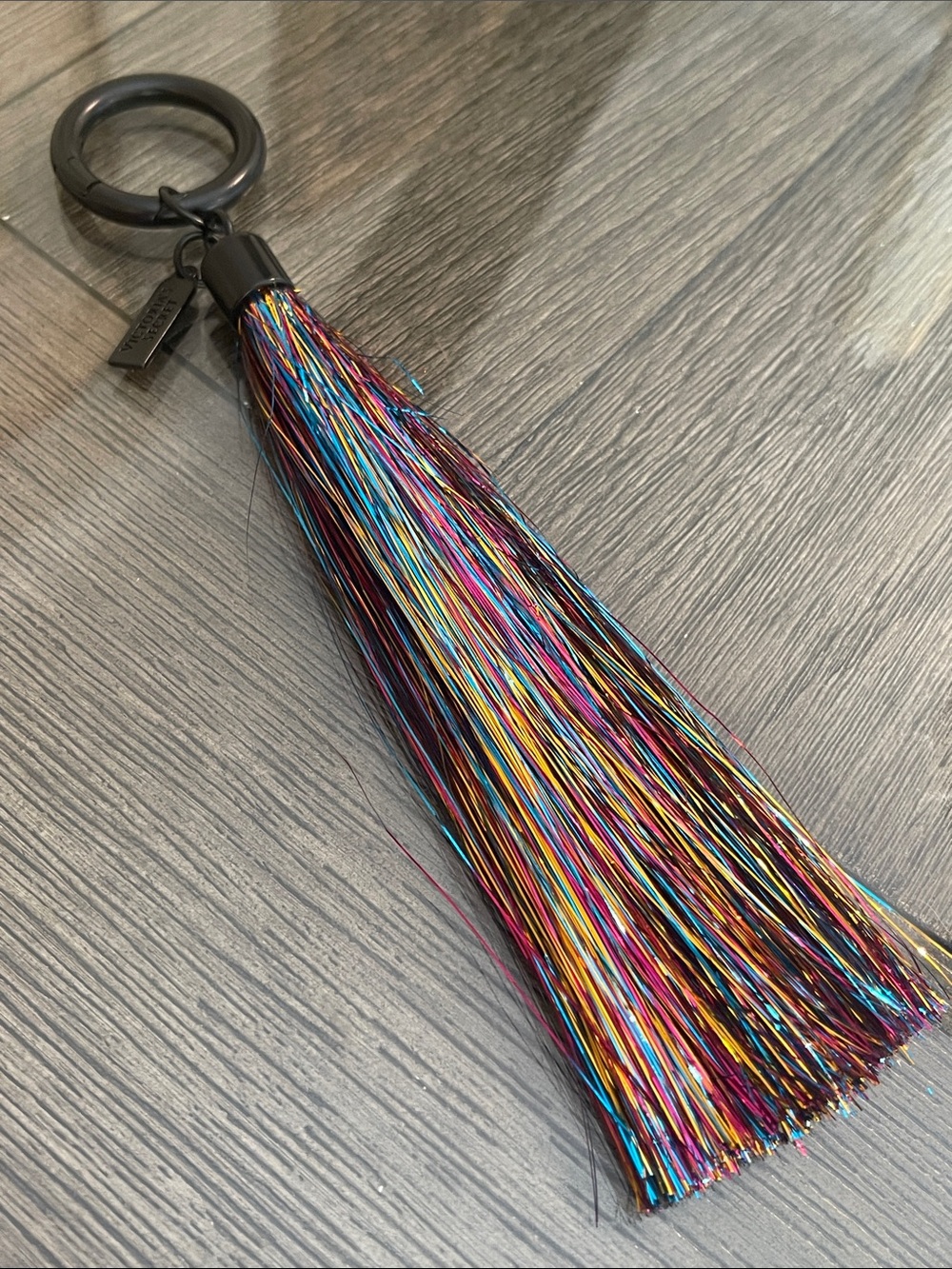 Victoria's Secret Metallic Tinsel Tassel Bag Charm/Keychain
